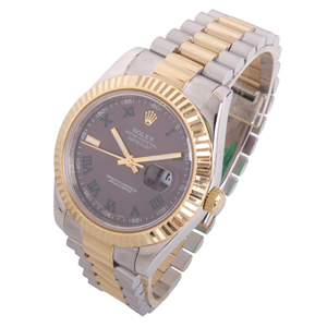 로렉스-0590 Oyster Perpetual DATEJUST 남성용 다크와인판 