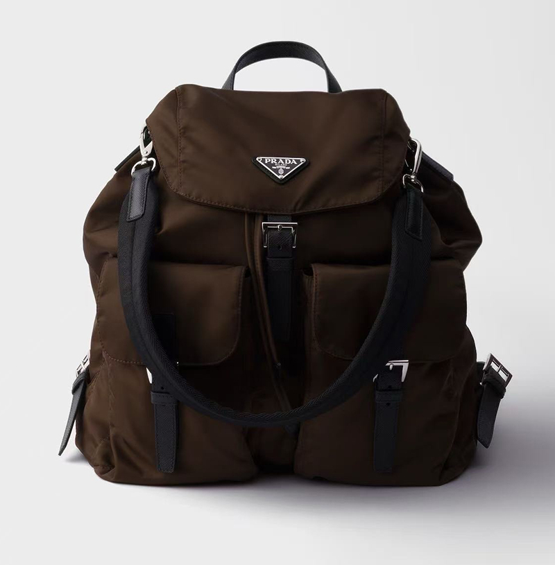 [스페셜오더]PRADA-2VZ110 프라다 흑갈색 리나일론 백팩(패브릭 스트랩)