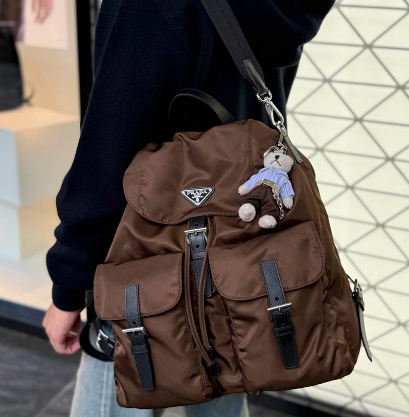 [스페셜오더]PRADA-2VZ110 프라다 브라운 리나일론 백팩 (패브릭 스트랩)