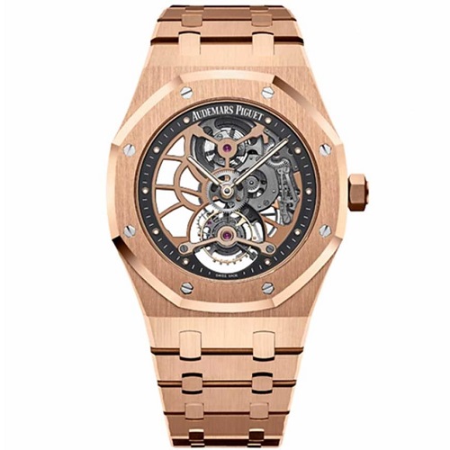 [스페셜오더]Audemars Piguet-오데마 피게 로얄 오크 뚜르비옹 엑스트라-틴 오픈워크 로즈 골드 남자시계41mm