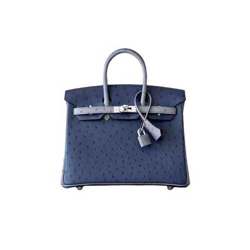 [스페셜오더]HERMES-BK25 에르메스 네이비 타조 가죽 Birkin 25