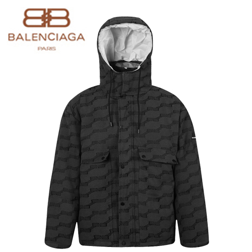 BALENCIAGA-121810 발렌시아가 차콜 그레이 BB 로고 아플리케 장식 패딩 남여공용