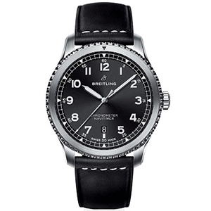 [스페셜오더]BREITLING-브라이틀링 네비타이머 8 스틸 블랙다이얼 가죽스트랩 워치41mm