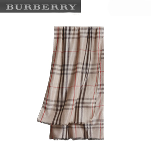 BURBERRY-40287861 버버리 메탈릭 에쉬 로즈 체크 실크 울 스카프 여성용