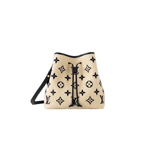 [스페셜오더]LOUIS VUITTON-M23080 루이비통 베이지/느와르 모노그램 로터스 면 네오노에 버킷 백 MM