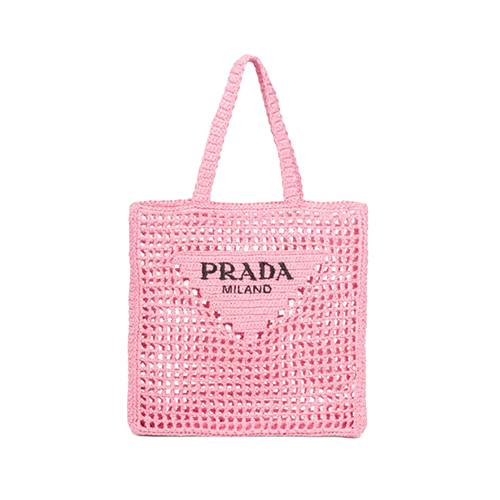 [스페셜오더]PRADA-1BG393 프라다 핑크 라피아 토트 백