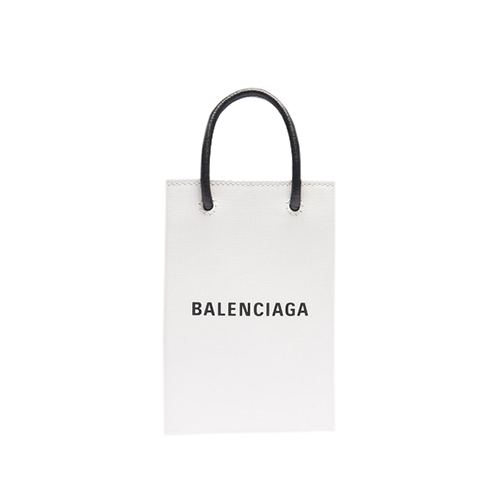 [스페셜오더]BALENCIAGA-593826 발렌시아가 화이트 스퀘어 송아지 가죽 쇼핑 휴대폰 지갑 백