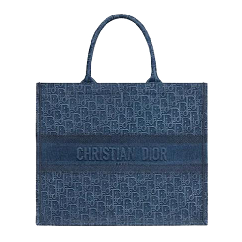 [스페셜오더]DIOR-M1286 디올 블루 자수 장식 패브릭 DIOR BOOK TOTE 백