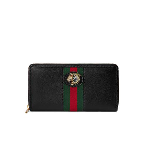 [스페셜오더]GUCCI-573791 8389 구찌 라자 블랙 가죽 집 어라운 월릿