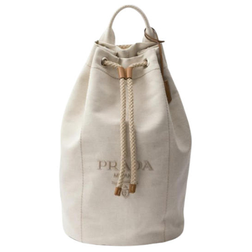 [스페셜오더]PRADA-2VY011 프라다 화이트 캔버스 드로스트링 더플백