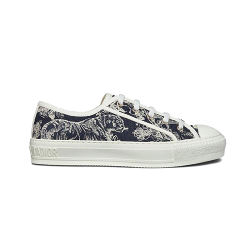 DIOR-KCK211 디올 딥 블루 Toile de Jouy Reverse 자수 코튼 WALK N DIOR 스니커즈 여성용