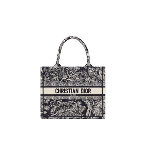 [스페셜오더]DIOR-M1265Z 디올 블루 Toile de Jouy Reverse 자수 BOOK TOTE 스몰 토트 백 26CM