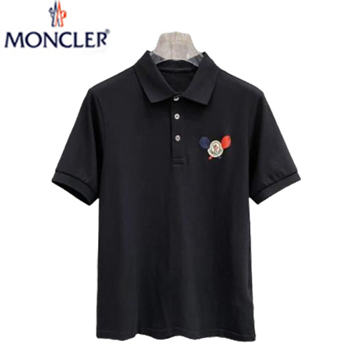 MONCLER-05054 몽클레어 블랙 아플리케 장식 폴로 티셔츠 남성용