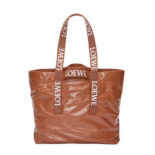 [스페셜오더]LOEWE-B507X 로에베 브라운 페이퍼 카프스킨 폴드 쇼퍼 백 50CM