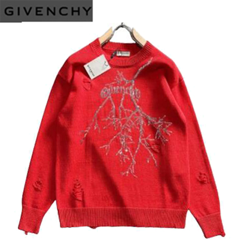 GIVENCHY-011416 지방시 레드 시퀸 장식 스웨터 남성용