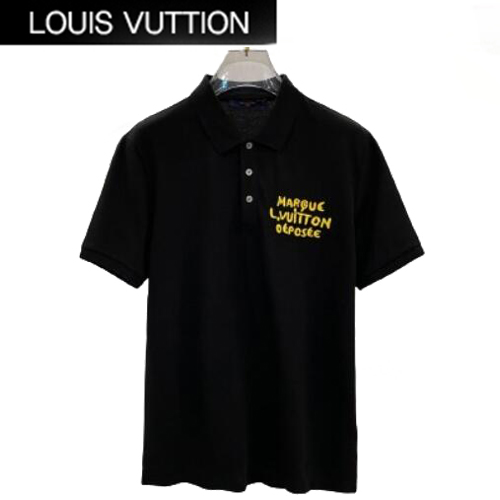 LOUIS VUITTON-050911 루이비통 블랙 아플리케 장식 폴로 티셔츠 남성용