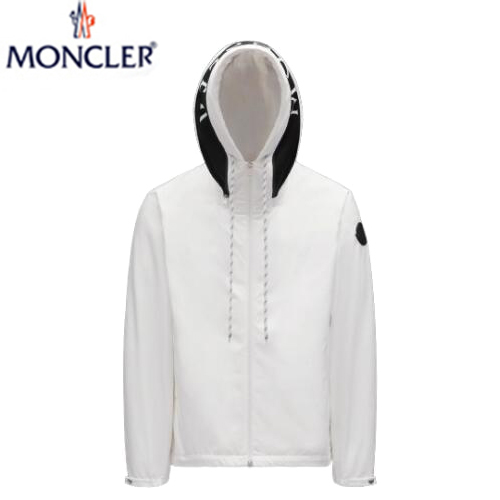 MONCLER-031024 몽클레어 화이트 나일론 바람막이 후드 재킷 남성용