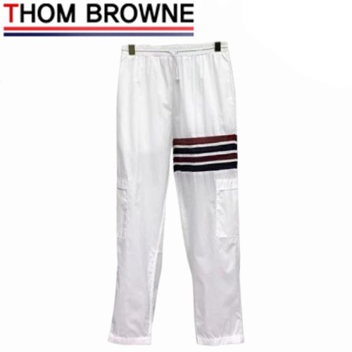 THOM BROWNE-032820 톰 브라운 화이트 스트라이프 장식 트레이닝 팬츠 남성용