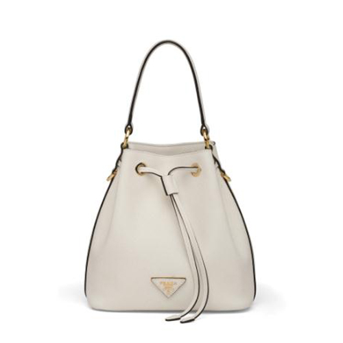 [스페셜오더]PRADA-1BE032 프라다 화이트 사피아노 가죽 버킷백