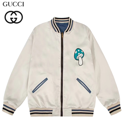 GUCCI-09202 구찌 화이트 아플리케 장식 봄버 재킷 남여공용