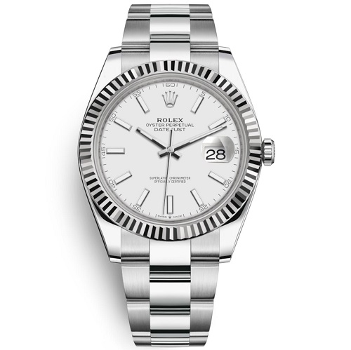 [스페셜오더]ROLEX-롤렉스 데이트저스트 데이트 스틸 화이트 다이얼 시계 41mm