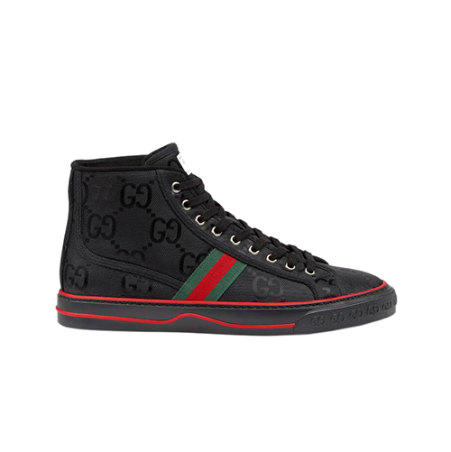 GUCCI-628717 1074 구찌 블랙 GG 나일론 구찌 오프 더 그리드 하이탑 스니커즈