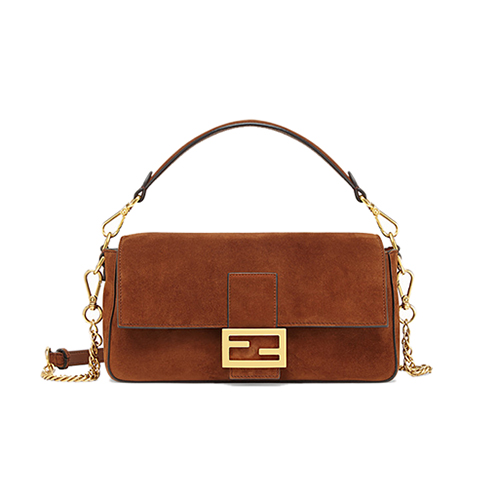 [스페셜오더]FENDI-8BR600 펜디 브라운 스웨이드 가죽 바게트백