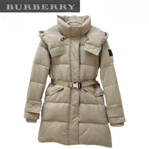 BURBERRY-12223 버버리 베이지 나일론 미디엄 패딩 여성용