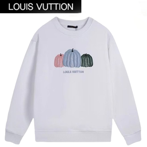 LOUIS VUITTON-08233 루이비통 화이트 아플리케 장식 스웨트셔츠 남여공용