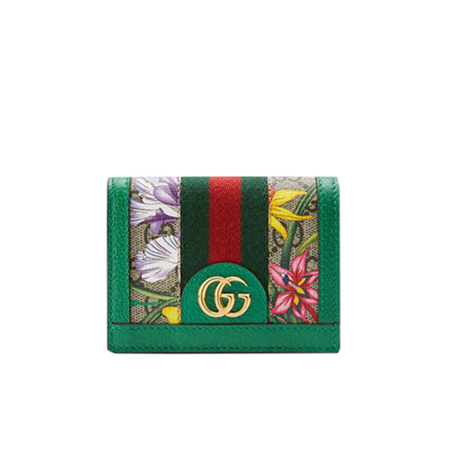 [스페셜오더]GUCCI-523155 8709 구찌 오피디아 그린 GG 플로라 카드 케이스 지갑