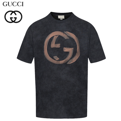 GUCCI-05083 구찌 블랙 GG 프린트 장식 빈티지 티셔츠 남성용