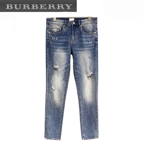 BURBERRY-06164 버버리 블루 TB 로고 아플리케 장식 청바지 남성용