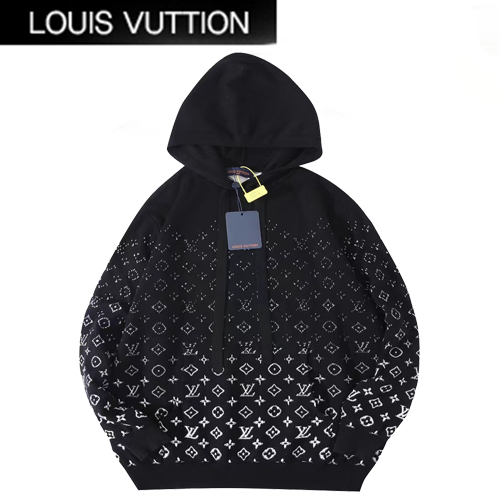 LOUIS VUITTON-10224 루이비통 블랙 모노그램 후드 티셔츠 남여공용