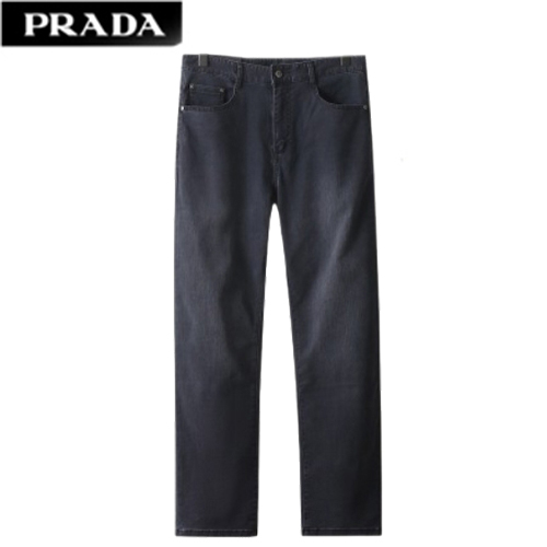PRADA-03212 프라다 블랙 트라이앵글 로고 청바지 남성용