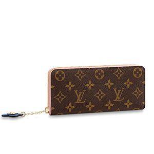 [스페셜오더]LOUIS VUITTON-M63896 루이비통 모노그램 블루 플라워 참 장식 클레망스 월릿