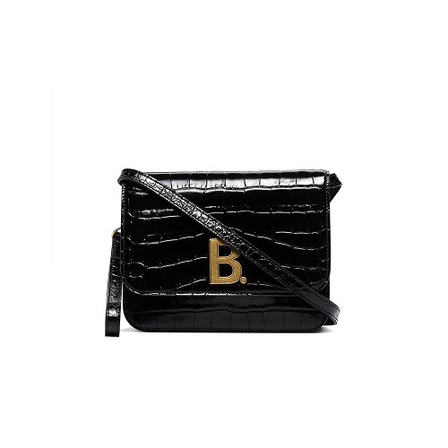 [스페셜오더]BALENCIAGA-6181561 발렌시아가 블랙 크로커다일 엠보싱 B. 스몰 숄더백