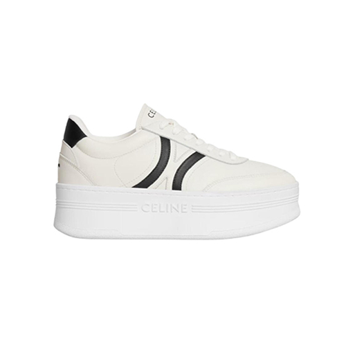 CELINE-365215 셀린느 화이트/블랙 웨지 아웃솔 블록 스니커즈 여성용