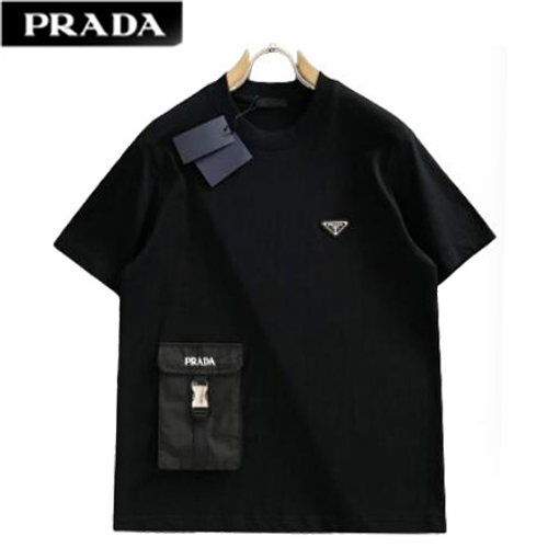 PRADA-05185 프라다 블랙 포켓 장식 티셔츠 남성용