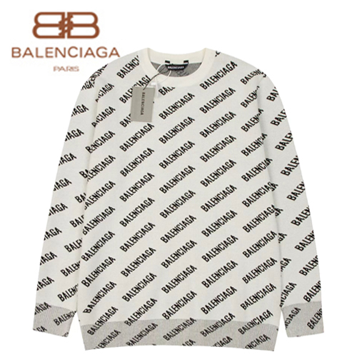 BALENCIAGA-08246 발렌시아가 그레이 니트 코튼 스웨터 남여공용