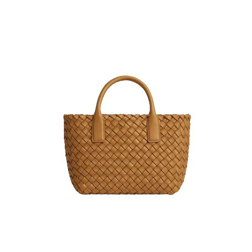 [스페셜오더]BOTTEGA VENETA-709464 보테가 베네타 캐러멜 인트레치아토 미니 까바 토트백