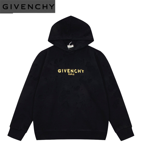 GIVENCHY-01266 지방시 블랙 아플리케 장식 빈티지 후드 티셔츠 남여공용