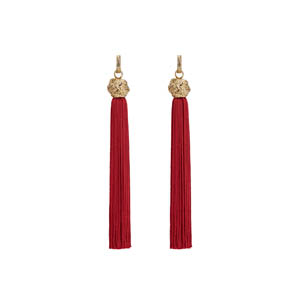 SAINT LAURENT-470297 생로랑 골드 레드 룰루 태슬 귀걸이 여성용 