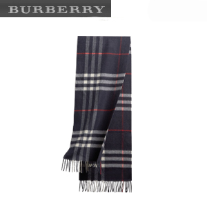 BURBERRY-39937341 버버리 클래식 네이비 체크 캐시미어 스카프 남녀공용