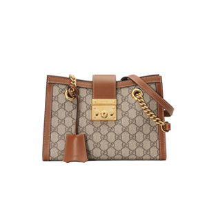 [스페셜오더]GUCCI-498156 8534 구찌 패드락 GG 수프림 캔버스 브라운 숄더 백