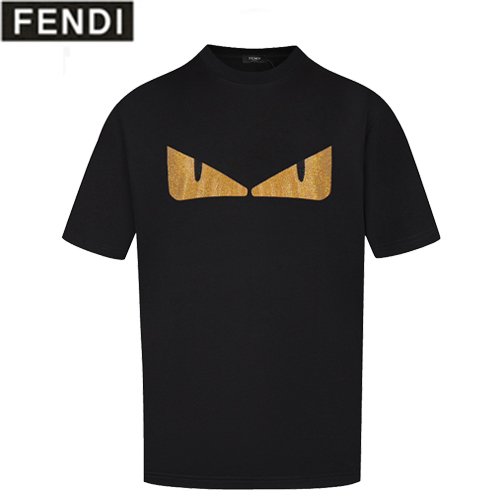FENDI-05088 펜디 블랙 백 버그 아이 장식 티셔츠 남성용