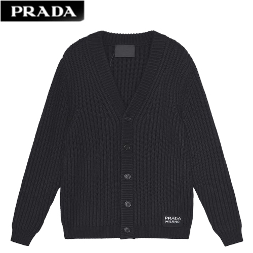 PRADA-08318 프라다 블랙 니트 코튼 가디건 남여공용