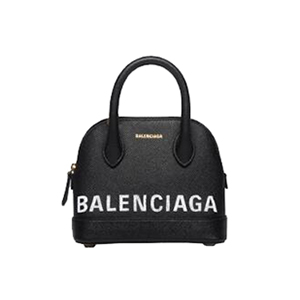 [스페셜오더]BALENCIAGA-525050 발렌시아가 블랙 그레인드 송아지 가죽 빌 탑 핸들백 XXS