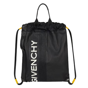 [스페셜오더]GIVENCHY-BK502SK0 지방시 블랙 송아지 가죽 리버스 지방시 드로우스트링백