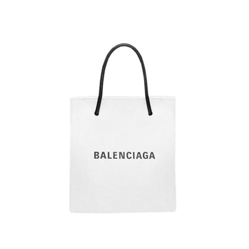 [스페셜오더]BALENCIAGA-572411 발렌시아가 화이트 송아지 가죽 SHOPPING XXS NORTH SOUTH 토트백