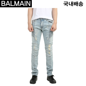 PIERRE BALMAIN-피에르발망 B패치로고 절개라인 스키니 바이커진 3컬러 연청